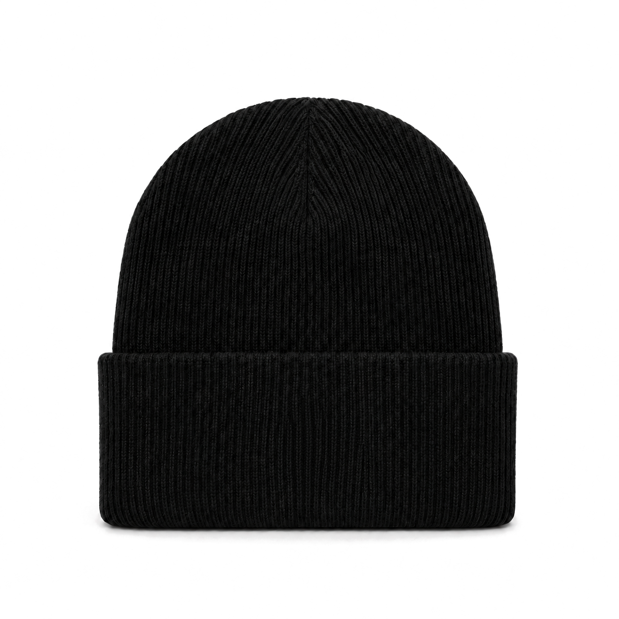 Heavy Knitted Ovis Beanie — Black – vy 2