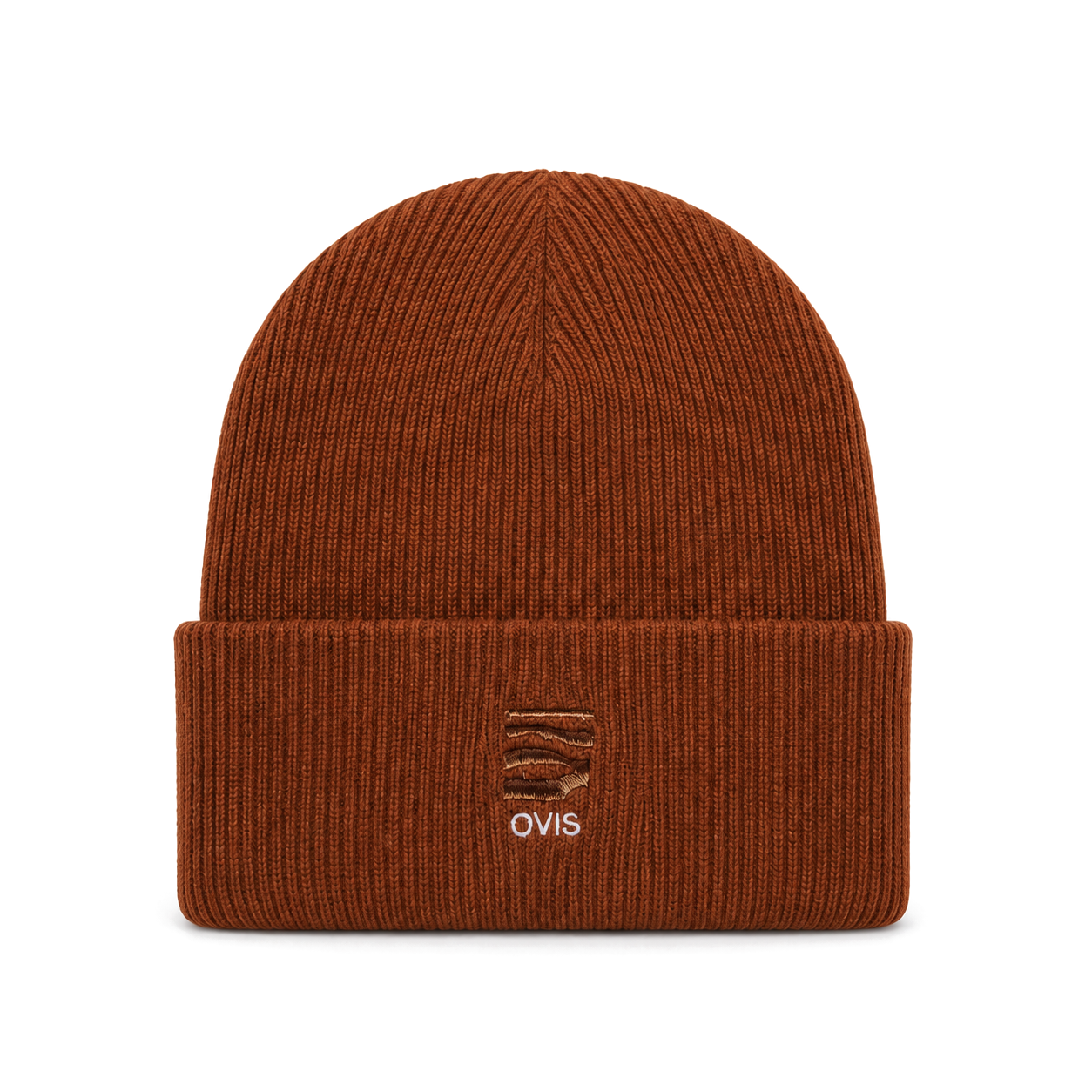 Heavy Knitted Ovis Beanie — Rust