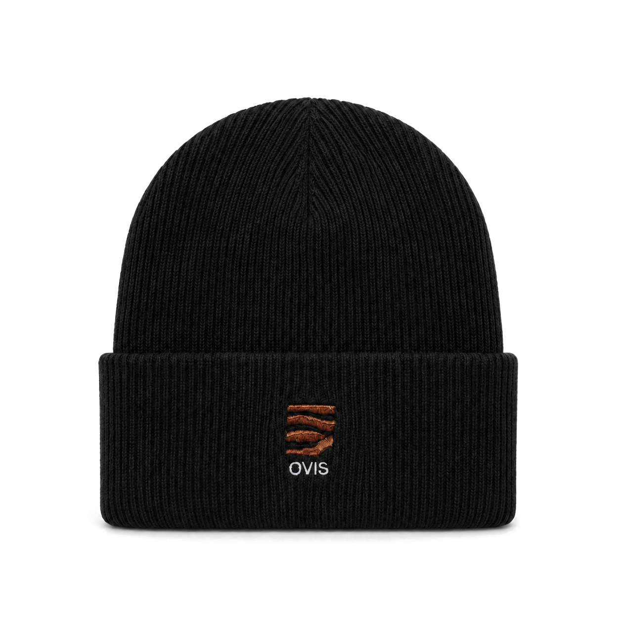 Heavy Knitted Ovis Beanie — Black